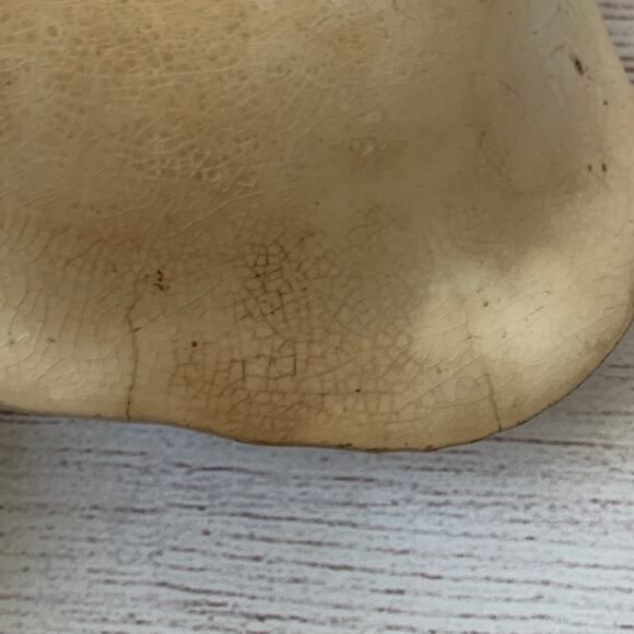 Antique Porcelain Cream Oval Bowl or Serving Dish with Roses Gold Chain 9" Long - Picture 10 of 16